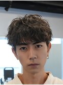 渋谷シャドウパーマメンズマッシュウルフカットルーズパーマ