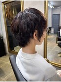orso hair × ボルドーマッシュショート×ゆるふわパーマ