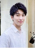 透明感ブルーブラック×束感ショートで清潔感アップ