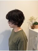 大人かわいい レディースショート×ニュアンスパーマ
