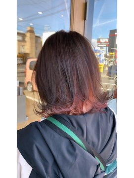 クルニエ(crenier) crenierで作るインナーカラーボブ＠ペールピンク