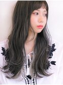 パーマ×アッシュブラックインナーカラー