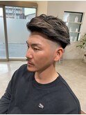 外国人風アップバング×ハイライトカラー