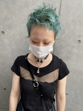 エッセンス(THE ESSENCE) pail green切りっぱなしボブエアリーロング美髪ピンクブラウン