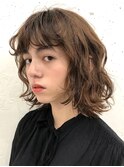 フラッフィパーマボブ
