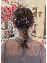 結婚式お呼ばれヘア/編み下ろしヘア/ヘアセット