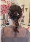 結婚式お呼ばれヘア/編み下ろしヘア/ヘアセット