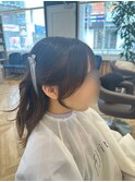 結んでも下ろしても可愛い顔まわり
