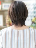 ★グレーベージュ透明感ひし形ショートウルフ20代30代40代★10