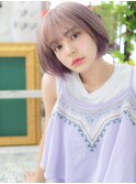 大人ガーリーハイトーンカラー耳かけ小顔ボブc6川口10代20代30代