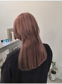ピンクベージュ/ハイレイヤー/透明感カラー/似合わせヘア