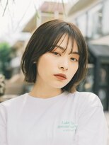 ガーデンヨコハマエスト(GARDEN YOKOHAMA est)&nbsp;ボブ　外ハネボブ　くびれヘア　切りっぱなしボブ　暗めカラー