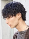 ツイストスパイラルパーマアップバング刈り上げツーブロック