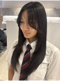 【marfe】黒髪ロングレイヤー＿レイヤーカット＿センターパート