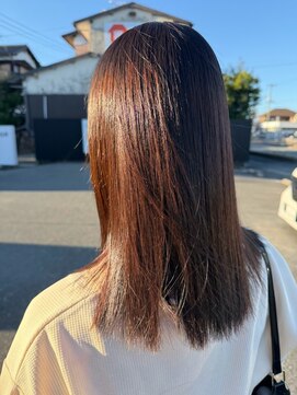 カノエ 山口小郡店(canoe) ワインレッドカラー×縮毛矯正