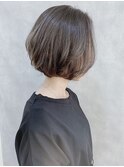 ハッシュカットフルバング似合わせカットレッドブラウン20代30代