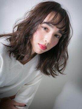 カバーヘア ブリス 戸田公園西口店(COVER HAIR bliss) 大人可愛いローライト無造作小顔セミディw戸田公園20代30代40代