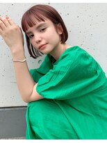 メーヴェ(Mowen) mowen 南堀江 ボブ×ピンクブラウン×艶髪×セミウェット