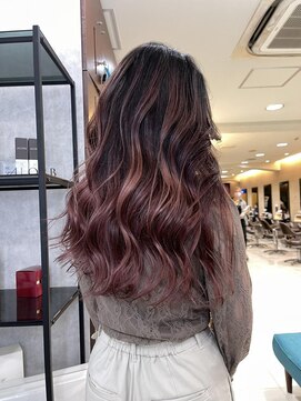 プライズ 池袋店(prize) バレイヤージュピンクブラウンピンクベージュブリーチ池袋2244