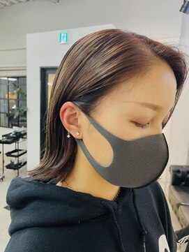 ナンバースリー 溝の口店(Number Three) ナチュラルブラウンボブ