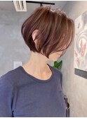 ハイライト 大人ボブ  レイヤーボブ アッシュベージュ ショート
