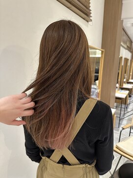 リシェールグリーン 越谷花田店(RICHAIR GREEN) デザインカラー/レイヤーカット/ウェットヘア/オリーブベージュ