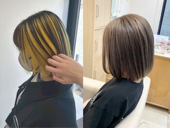 オレンジポップ 南船橋店(ORANGE POP)の写真/ケアブリーチでダメージレスハイトーンカラーが叶う*インナーカラーやイヤリングカラーも高評価*[南船橋駅]