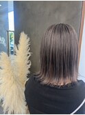 ボブ　透明感カラー　トリートメント　大人女子　ブリーチ