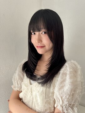 ロンドアベニール 北千住(Lond avenir) オリーブグレー/レイヤーカット/黒髪/マロンベージュ/北千住