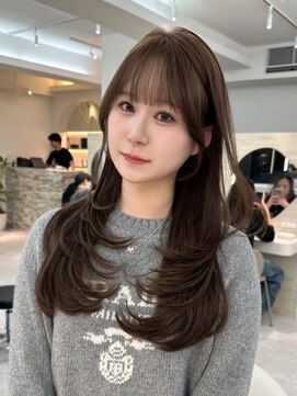 フィーネ 柏(Fi-Ne) プルエクステで作る韓国風内巻きレイヤー/透明感グレージュ/