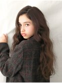 コテ巻き風パーマ/ロングヘア/大きめカール