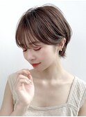 ☆大人可愛い小顔ショート耳掛けグレージュ☆