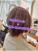 くびれショート×グレージュハイライト