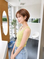 ビーアップヘアー(be:up hair)&nbsp;小顔見えショートボブ×透明感ブラウンカラー