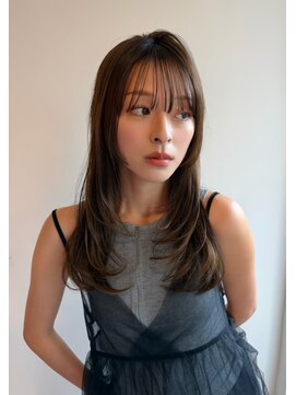 ブラウヘアアンドケア(care) 顔周りレイヤー×ナチュラルブラウン