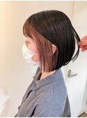 【冬スタイル★Check★】ピンク系×インナーカラーボブ