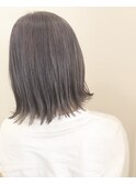アッシュグレー_マロンベージュ Aラインボブ かきあげ