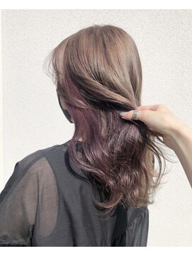 ココモ(KOKOMO) ニュアンスカラーグレーベージュラベンダーインナー