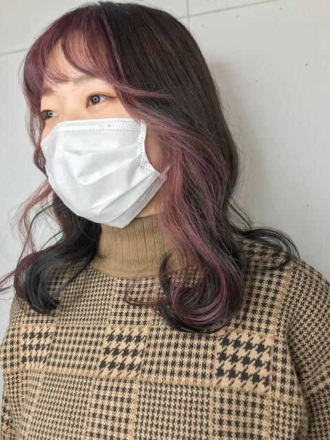 【韓国風】ピンクフレーミングカラー