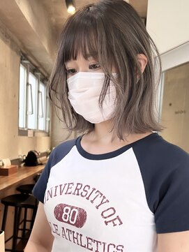 サイン 表参道(SIGN) イヤリングカラーマッシュウルフツヤ髪スタイルブルージュ