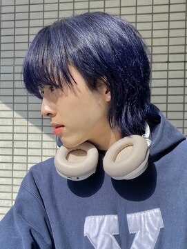 スー 渋谷(suu) ボブウルフカットレイヤーボブブルーブラックブルーラベンダー