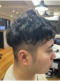 ツーブロ×エッジパーマ×アースカラー20代/30代