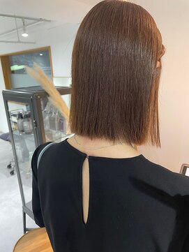 2195ヘアー 世田谷代田(2195hair) 切りっぱなし/くすみべージュ/顔周り/髪質改善/クールボブ