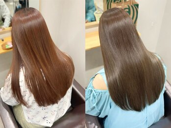 ユウル 横浜(juhl.)の写真/髪質改善◎ダメージレスで同時にカラーもOK！まっすぐすぎないストレートに☆