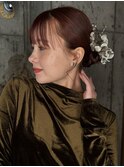 【徳岡】成人式ヘアセット 卒業式ヘアセット 二次会ヘア 花飾り