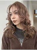 ミルクティーベージュローライトインナーカラーハイライト