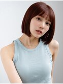 ◯イメチェン外ハネボブパーマ美髪ワイドバングインナーカラー