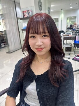 クロップ エス 茅ヶ崎本店(crop es) レイヤーとワインレッドカラー