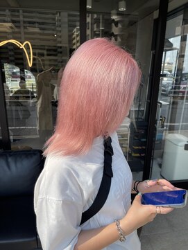 髪屋 紬 ピンクカラー/ピンクベージュ/ハイトーンピンク/髪質改善/韓国