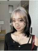 ハイトーン天神大名レイヤーカットデザインカラーブリーチ
